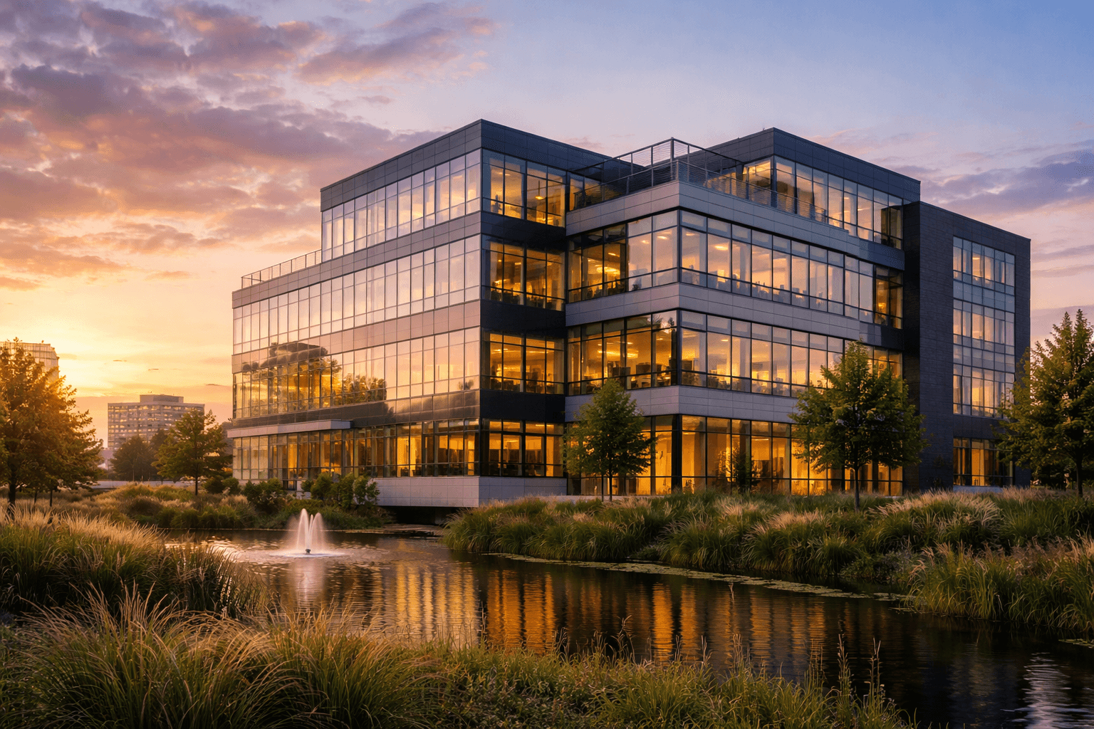 Modern Nederlands kantoorgebouw